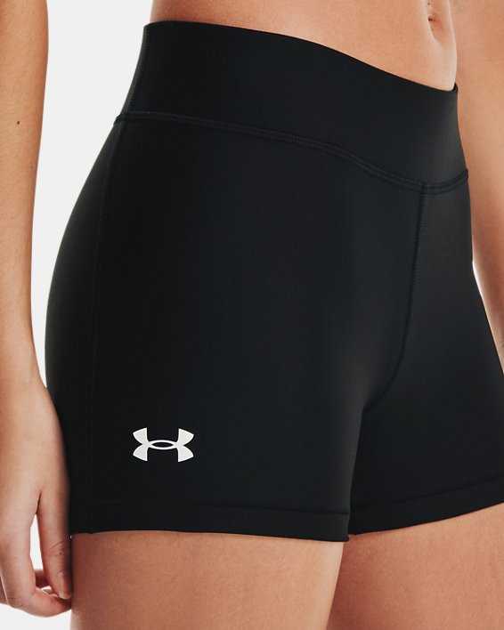 Damen HeatGear® Armour Shorts mit mittelhohem Bund, Black, pdpMainDesktop image number 3